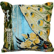 Zehra Abla Halı Yeni Kadife Dokuma Dekoratif Kilim Kırlent Yastık Kılıfı 6812