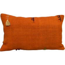 Zehra Abla Halı Yeni El Dokuma Dekoratif Lumbar Kilim Kırlent Yastık Kılıfı 6837