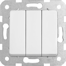 /rollina Beyaz Üçlü Anahtar Mekanizma ve Düğme