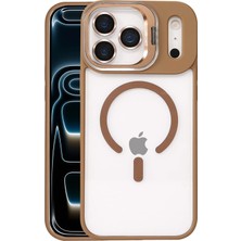 Mtxdpn Joko Apple Iphone 17 Pro Max Remim Lensli Magsafe Standlı Kapak - Kahverengi
