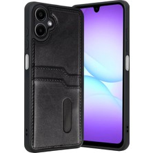 Mtxdpn Newface Samsung Galaxy A07 4g Sara Kartvizitli Deri Kılıf - Siyah