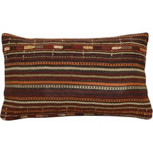 Kilim Antik El Dokuma Dekoratif Lumbar Kilim Kırlent Yastık Kılıfı 1290 - Yeni - Çok Renkli