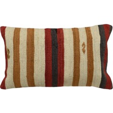 Kilim Antik El Dokuma Dekoratif Lumbar Kilim Kırlent Yastık Kılıfı 1313 - Yeni - Çok Renkli