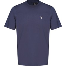 Hummel T-Pulse Co Regular Erkek Lacivert Yuvarlak Yaka Tişört