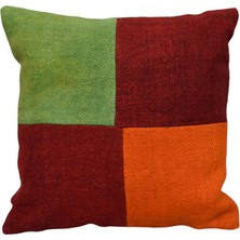 Kilim Antik El Dokuma Patchwork Kırkyama Dekoratif Kilim Kırlent Yastık Kılıfı 1276 - Yeni - Çok Renkli