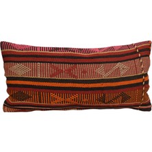 Kilim Antik Kadife Dekoratif Lumbar Kilim Kırlent Yastık Kılıfı 1326 - Yeni - Çok Renkli