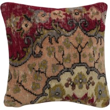 Kilim Antik El Dokuma Dekoratif Halı Kırlent Yastık Kılıfı 1277 - Vintage - Çok Renkli