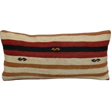 Kilim Antik El Dokuma Dekoratif Lumbar Kilim Kırlent Yastık Kılıfı 1323 - Yeni - Çok Renkli