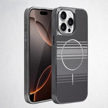 Apple iPhone 15 Pro Uyumlu Kılıf Zebana Velora Series Kılıf (Kablosuz Şarj) Gri