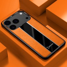 Apple iPhone 17 Pro Uyumlu Kılıf Zebana Premium Deri Kılıf Turuncu