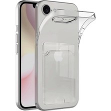 Ggm Aksesuar 16E ile Uyumlu Şeffaf Yapıya Sahip Arka Ksımında Kartlık Bölmeli Kolay Kullanım Sağlayan Telefon Kılıfı