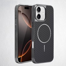 Apple iPhone 16 Uyumlu Kılıf Zebana Velora Series Kılıf (Kablosuz Şarj) Siyah