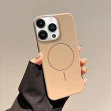 Apple iPhone 15 Pro Uyumlu Kılıf Zebana Vivid Silikon Kılıf Desert Titanyum