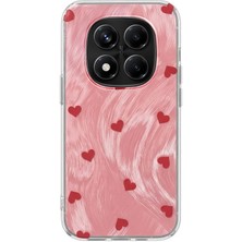 Xiaomi Redmi Note 14 Pro 5g Uyumlu Kılıf Zebana Pink Heart Silikon Kılıf Kırmızı