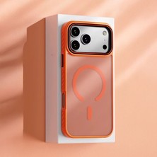 Apple iPhone 17 Pro Max Uyumlu Kılıf Zebana Aura Silikon Kılıf (Kablosuz Şarj) Turuncu