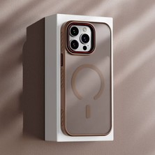 Apple iPhone 15 Pro Uyumlu Kılıf Zebana Aura Silikon Kılıf (Kablosuz Şarj) Desert Titanyum