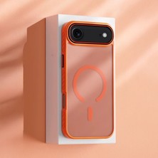Apple iPhone 17 Air Uyumlu Kılıf Zebana Aura Silikon Kılıf (Kablosuz Şarj) Turuncu