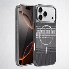 Apple iPhone 17 Pro Max Uyumlu Kılıf Zebana Velora Series Kılıf (Kablosuz Şarj) Gri