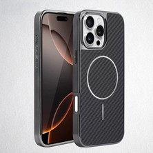 Apple iPhone 16 Pro Max Uyumlu Kılıf Zebana Velora Series Kılıf (Kablosuz Şarj) Siyah