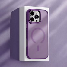 Apple iPhone 16 Pro Uyumlu Kılıf Zebana Aura Silikon Kılıf (Kablosuz Şarj) Mor