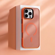 Apple iPhone 16 Pro Max Uyumlu Kılıf Zebana Aura Silikon Kılıf (Kablosuz Şarj) Turuncu