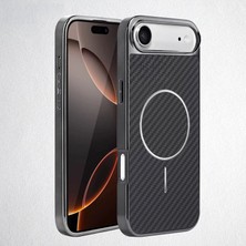 Apple iPhone 17 Air Uyumlu Kılıf Zebana Velora Series Kılıf (Kablosuz Şarj) Siyah