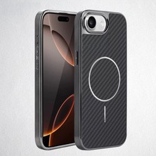 Apple iPhone 16E Uyumlu Kılıf Zebana Velora Series Kılıf (Kablosuz Şarj) Siyah