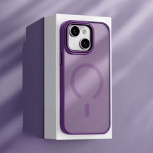 Apple iPhone 15 Uyumlu Kılıf Zebana Aura Silikon Kılıf (Kablosuz Şarj) Mor