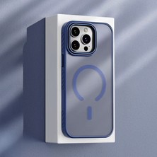 Apple iPhone 13 Pro Max Uyumlu Kılıf Zebana Aura Silikon Kılıf (Kablosuz Şarj) Lacivert