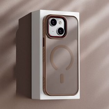 Apple iPhone 13 Uyumlu Kılıf Zebana Aura Silikon Kılıf (Kablosuz Şarj) Desert Titanyum