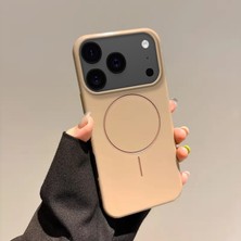 Apple iPhone 17 Pro Max Uyumlu Kılıf Zebana Vivid Silikon Kılıf Desert Titanyum