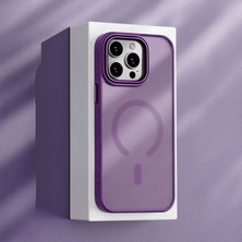 Apple iPhone 15 Pro Uyumlu Kılıf Zebana Aura Silikon Kılıf (Kablosuz Şarj) Mor