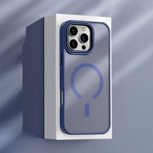 Apple iPhone 16 Pro Max Uyumlu Kılıf Zebana Aura Silikon Kılıf (Kablosuz Şarj) Lacivert