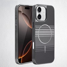 Apple iPhone 16 Plus Uyumlu Kılıf Zebana Velora Series Kılıf (Kablosuz Şarj) Gri
