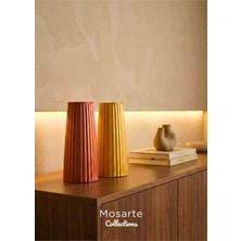 Mosarte Ribbed Yivli Tasarım Modern Dekoratif Vazo 2'li