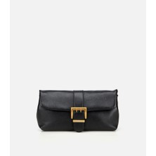 Hotiç Kadın Deri Siyah Gold Toka Detaylı Portföy