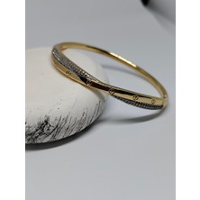 Tuel Zirkon Taşlı Çelik Premium Kadın Kelepçe