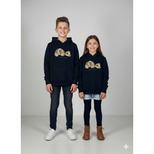 Yusgos Unisex Kız/erkek Kapüşonlu Teddy Bear Baskılı Sweatshirt (3-15 Ya