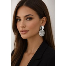 Gümüş Renk Iki Parçalı Sallantılı Vintage Küpe