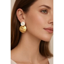 Altın Kaplama Sallantılı Çelik Küpe