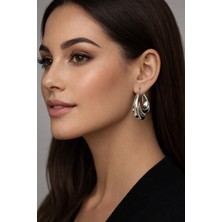 Gümüş Renk Vintage Halka Küpe