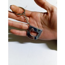 Judge D Harfi Plastik Krom Kaplama Anahtarlık- Harf Çanta Süsü