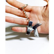 Judge K Harfi Plastik Krom Kaplama Anahtarlık- Harf Çanta Süsü