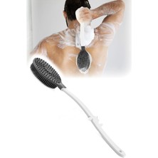 Judge Çift Taraflı Uzun Saplı Vücut ve Masaj Fırçası Banyo Sırt Kesesi Silikon Masajlı