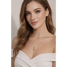 Solare Accessories Altın Kaplama Zirkon Taşlı Güneş Kolye