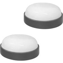 Badem10 Apartman Ev Tavan Üstü Armatür 2 Adet Set Antrasit Renk LED Uyumlu Geniş Aydınlatma Şık Tasarım