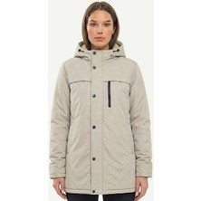 D1fference İçi Kürklü Cepli Kapüşonlu Jel Elyaflı Su ve Rügar Geçirmez Kadın Kışlık Mont