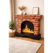 Prigo Tuğla Desenli Dekoratif Karton Şömine