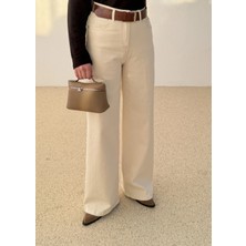 Moda Aksa Yüksek Bel Zr Kot Palazzo Bej