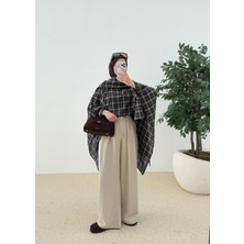 Moda Aksa 3855 Yüksek Bel Kemerli Palazzo Taş